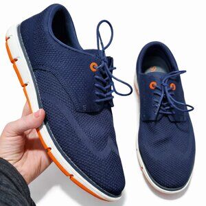 SWIMS Olsen Knit Oxford Shoes Casual Sneakers Lace Up Wingtip Navy Orng Men's 10